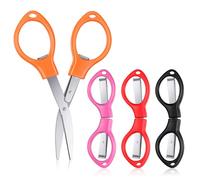 4Pcs Portable Mini Travel Scissors, Folding Scissors, Small Stainless Steel Foldable Scissor, Foldable Pocket Scissor for Home, Paper Cutting, School, Campin and Office