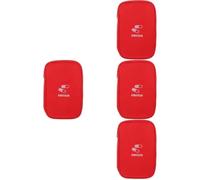 4pcs Portable Outdoor Medicine Bag 21x13x5.5cm Oxford Cloth Red | Full Zipper Design, Large Opening and Handle, for Home Drawer, Luggage, Tweezers, Tape Roll