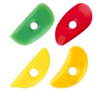 4pcs Pottery Ribs, 4 Styles Soft Silicone Colorful Pottery Ribs Trimming Rib Practical Ceramic Shaping Clay Tools Suitable for Shapes Sculpting Trimming, Throwing, Smoothing, Yellow Orange Red Green