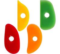 4pcs Pottery Tools, 4 Styles Soft Silicone Colorful Clay Ribs Tools for Trimming, Throwing & Smoothing - Essential Ceramic Shaping Set for Pottery Sculpting (4 Colors)