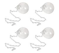 4pcs Poultry Treat Dispenser Ball with Chain for Hens Backyard Coop | Textured Plastic and Iron Build, Stable Rolling Design, Space Saving, Prevents Clogs and Escape