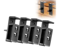 4PCS Practical Wardrobe Cabinet Board Clip, Closing Fixed Clip Tools, Secures Boards Clips for Wardrobes and Closet Doors, Removable Drawer Front Stay Clamps Attachmen for Home, Office (Black)