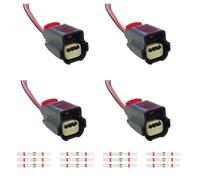 4pcs Pre-wired Parking Sensor Plug For Vauxhall Mokka X Corsa E Insignia B Zafira C with 12pcs Heat Shrink Solder Seal Butt Splice Connectors