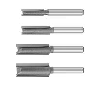 4PCS Precise Ground Router Cutter 1/4Inch Shank Double Flutes Straight Cut Bit for Smooth Wood Grooving Tool Straight Bit Set
