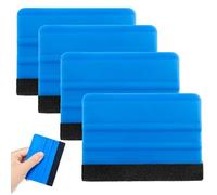 4PCS Premium Blue Squeegee Smoothing Tool - Multi-Use Application Kit for Car Vinyl Wrap, Wallpaper & Window Tint Film, Anti-Scratch Trimming Tool