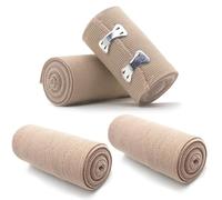 4Pcs Premium Compression Bandage, Elastic Bandage Wrap with Self-Closures for Wrist Ankle Hand Knee Elbow Shoulder Feet Injuries Washable and Reusable 10CM Width 1.7M Length Stretches up to 4.5M