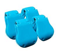 4PCS Premium Fishing Rod Holder with Non-Slip Rubber Clips & Adjustable Strap-Portable Tangle-Free Organizer for Beach,Boat,Kayak & Shore Fishing-Secure Pole Clamps & Tool Clips for Rods,Blue