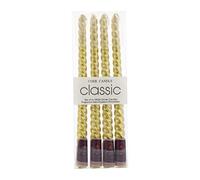 4pcs Premium Metallic Spiral Taper Candles Twisted Taper Dinner Candles Parties Weddings Table Decorations Unscented Smokeless Elegant Home Décor