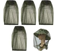 4Pcs Premium Mosquito Head Net Face Mesh with Extra Fine Holes, Protective Hat Mask Head Cover Anti Bee Insect Bug Face Netting for Outdoors Hiking Fishing Camping Hiking Garden
