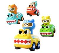 4PCS Press to Go Animal Car Toys for Toddlers 1-3 - Baby Push Go Friction Racing Cars, Infant Play Vehicle Set, Ideal 1st Birthday Gifts for 12-24 Month Old Boys Girls