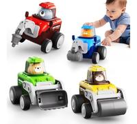 4PCS Press to Go Vehicle Toy Cars for Toddlers 1-3 - Push and Go Racing Cars Infant Play Set, Ideal for 6-18 Months, Perfect 1st Birthday Gifts for 1-2 Years Old Boys Girls