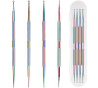 4Pcs Professional Ball End Nail Dotting Tool for Painting Nails Design, Dual Ended Metal Mandala Art Dot Tools for Pattern Tracing, French Tip Liner, Mandala Rock Painting Embossing Stylus Kit