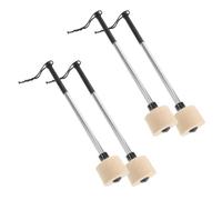 4pcs Professional Felt Bass Drum Mallet with Stainless Steel Handle | Wool Felt Head, Front Weighted Stick and Balanced Build, for Marching and Recording Sessions