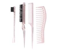 4pcs Professional Hair Tools Set For All Hair Types Wide Tooth Combs Teasing Brush Edges Brush Hairdresser Tool