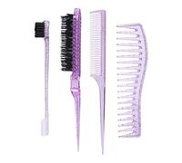 4pcs Professional Hair Tools Set For All Hair Types Wide Tooth Combs Teasing Brush Edges Brush Hairdresser Tool