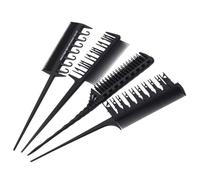 4pcs Professional Highlights Comb Set for Hair Coloring, Carbon Fiber | Anti Static Design, Easy Strand Separation, Unbreakable Styling Tools, Four Piece Kit for Salon Use