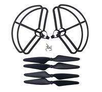 4PCS Propeller + 4PCS Protective Cover for Hubsan H501S H501A H501C H501M H501S pro H501S W Aerial Photography Quadcopter RC Drone Spare Parts Propeller Protective Cover (Black)