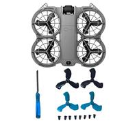 4Pcs Propellers Compatible with DJI Neo 2 Accessories - Plastic Replacement Propeller Blades, Lightweight Quiet Low-Noise Design, Durable Flexible Drone Spare Parts with Screws and Screwdriver(BU&BK)