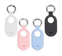 4pcs Protective Case for Galaxy Smart Tag 2, Tracking Device Protective Silicone Skin Cover with Key Ring for Smart Tag 2 GPS Item Finders Accessories for Keys Wallet Luggage Kids Pets