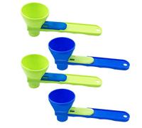 4PCS Protein Powder Sliding Spoons, Measuring Funnel Spoon Large Scoop with Longer Handle Pre Workout Scoop Funnel for Protein Milk Powder