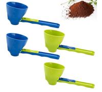 4PCS Protein Scoop, Clear Protein Powder Scoop Funnel, Four Leak-Proof Measuring Spoons for Kitchen and Gym Use, Durable Plastic Design with Easy Storage