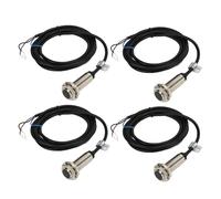 4Pcs Proximity Sensor Inductive Switch Inductive Proximity Switch PNP NO Contact Proximity Sensor 3 Wire Normally Open 12mm Detecting Distance proximity 3 Wire Proximity Switch
