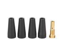 4Pcs PTFE Flux Gasless Nozzle Kit with 1Pcs Brass Gas Diffuser, Replacement for Century FC90 80GL Easy Weld Ti Easy Flux Craftsman Chicago Electric MIG Welders