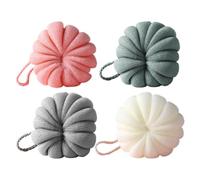 4Pcs Pumpkin Shower Ball PE Mesh Bath Flower for Boys and Girls Use | Bathrooms and Hotels, Gentle Massage with Soft Texture, Housewarming Gift for Home Bathing Routines