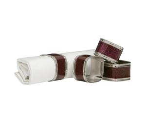 4pcs Purple Glitter Durable Metal Napkin Ring Nickel Plated Keep Table Tidy New