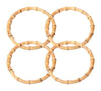 4PCS Purse Handles for Crochet Bags, Round Bamboo Purse Handles, Fashion Bag Handle Replacements for Bag Beach Bag Handbags Straw Bag Purse Handles Crafting Bamboo Handle Purse Purse Handles