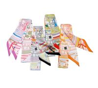 4pcs Purse Scarf Fashion Handbag Handle Ribbon Lightweight Scarf Head Hair Ribbon Skinny Scarf For Women, Graffiti, Medium