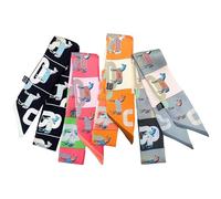 4pcs Purse Scarf Fashion Handbag Handle Ribbon Lightweight Scarf Head Hair Ribbon Skinny Scarf For Women, Black Horse, Medium