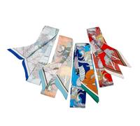 4pcs Purse Scarf Fashion Handbag Handle Ribbon Lightweight Scarf Head Hair Ribbon Skinny Scarf For Women, Forests and Animals, Medium