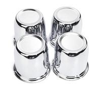 4pcs Push Through Wheel Center Caps, 2.80inch Chrome Silver Truck Trailer Hub Caps