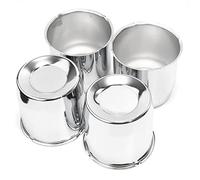 4pcs Push Through Wheel Center Caps Chrome Silver for 5.15" Center Bore Auto Trailer Wheel Rim