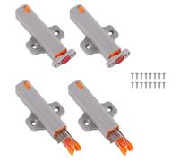 4pcs Push to Open Door Latches, Heavy Duty Non-Magnetic Push Release Latch Opener with 16 Screws for RV Catch Hidden Doors Cupboard Drawers Cabinet Closet Closure(Grey)