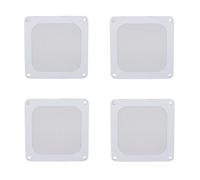 4PCS PVC Computer Fan Filter Grills Magnetic Frame PC Fan Dust Mesh PC Cooler Filter 3.66x3.66in (White)