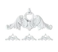4pcs PVC Corner Applique Wall Trim for TV Backdrops, Paintable | White Ornate Floral Pattern, European Vintage Style for Living Room Walls, Glue Not Included