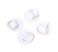 4pcs PVC D Ring Circular Patches for Inflatable Boats For Kayaks Dinghies and Paddle Boards Secure Tie Down Points for Gear (white)