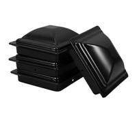 4pcs Pyramid Wrought Iron Fence Post Caps for 4x4 Square Posts Black