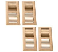 4Pcs Qirui Red Oak Hardwood Drop in Floor Register, 4X10 Inch, High Output Air Flow, with Damper, Unfinished