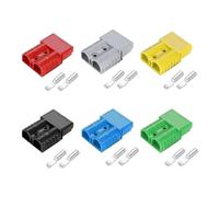 4PCS Quick Connector 50A/120A 12-36V-Silver Plated Copper Terminals For Winch Motor & Trailer Battery(Red handle)