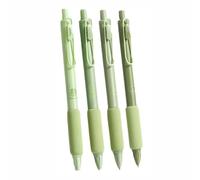4PCS Quick Dry Black Gel Pens, Smudge-Proof Ink for Exams and Revision, 0.5mm Fine Nib with Soft Foam Grip, Aesthetic Green Stationery for School & Uni