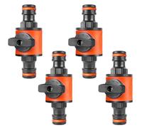 4PCs Quick-Release Hose Pipe Connector,Double-Tap Nozzle Valve and Fittings | ABS In-Line Shut-Off Garden Hose Connector Compatible with Hozelock Tap,Durable Water Hosepipe Connectors