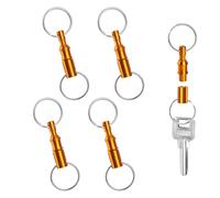 4pcs Quick Release Keychain, Iron Brass Alloy Detachable Keychain Pull Apart Key Chain Quick Release Key Ring Snap Separate Detachable Key Ring Quick Disconnect Keychain (Yellow)