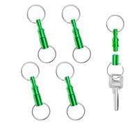 4pcs Quick Release Keychain, Iron Brass Alloy Detachable Keychain Pull Apart Key Chain Quick Release Key Ring Snap Separate Detachable Key Ring Quick Disconnect Keychain (Green)