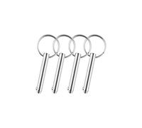 4PCS Quick Release Pin with Spring Loaded Ball End Circle Ring Stainless Steel, Bimini Tops for Boats Accessories(10×65mm)