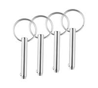 4Pcs Quick Release Pins, Stainless Steel Quick Release Pin Marine Hardware with Spring Loaded Ball Pins and End Circle Ring, Safety Pin Locking Pins Bimini Tops for Boats Shipbuilding - 8x55mm