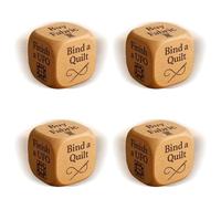 4PCS Quilt Decision Dice, Handmade Wooden Quilters Dice With 6 Engraved Quilting Tasks, Funny Sewing Option Game, Christmas Novelty Gi-fts For Quilters Craft Lovers Tailors