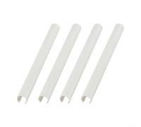 4pcs Radiator Pipe Covers 15mm x 200mm 300mm 500mm Radiator Pipe Sleeve, Adjustable Plastic Sleeves for Heating Pipes Black White Chrome(White-200mm)